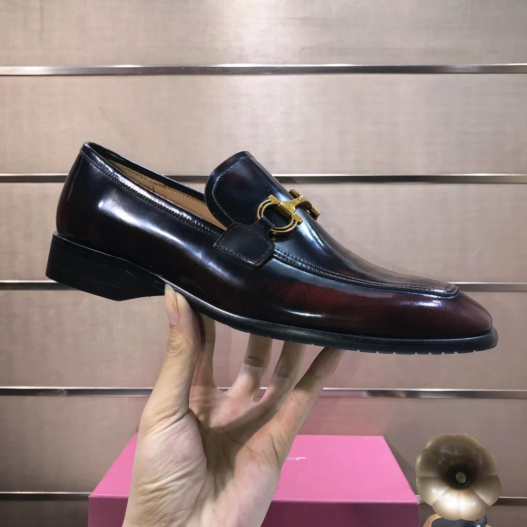 Men's shoes 💰500💰 [Ferragamo/Ferragamo] The latest model in the counter. Original imported high-quality cowhide with open sides + imported 🐂 water-dyed cowhide lining + original luxury metal buckle + original combination outsole. Comparison without pressure 38--45 (45 is custom-made and cannot be returned or exchanged)